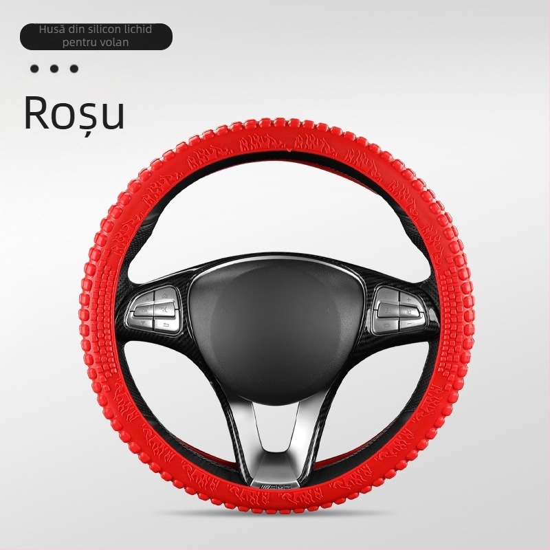 Capac volan auto – silicon, absorbant de transpirație, antiderapant, universal pentru toate anotimpurile, potrivire generală