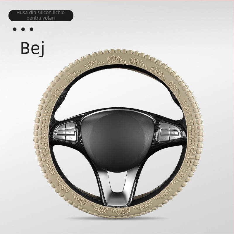 Capac volan auto – silicon, absorbant de transpirație, antiderapant, universal pentru toate anotimpurile, potrivire generală