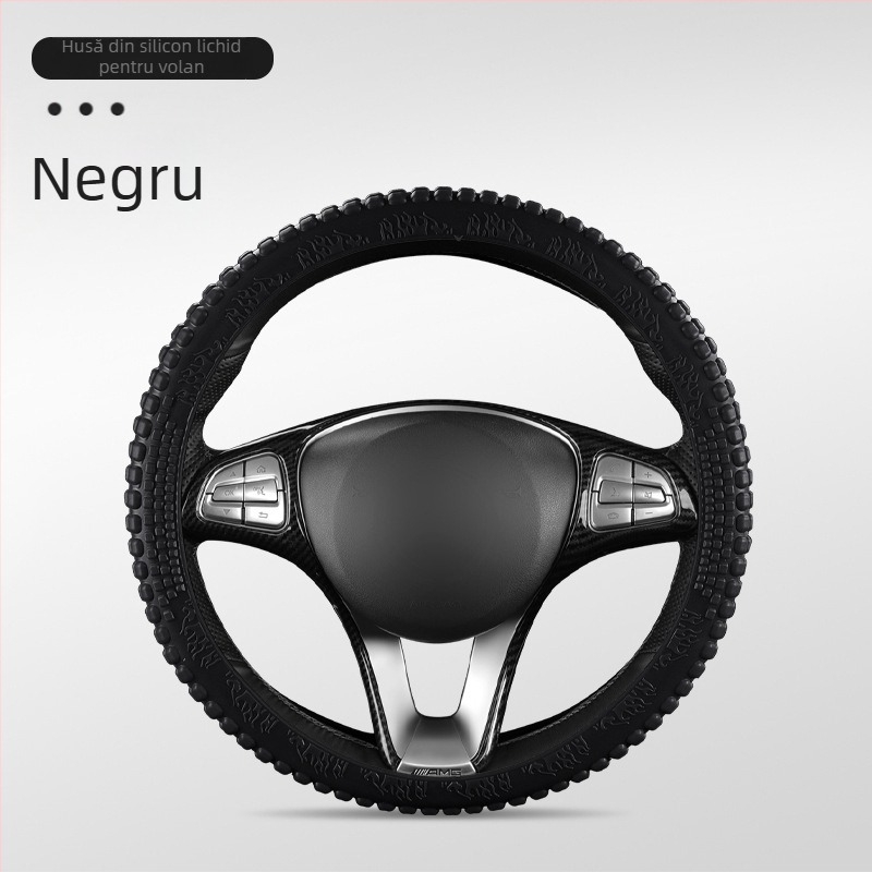 Capac volan auto – silicon, absorbant de transpirație, antiderapant, universal pentru toate anotimpurile, potrivire generală