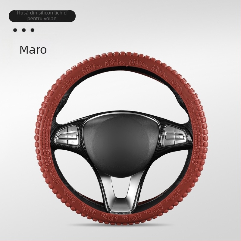 Capac volan auto – silicon, absorbant de transpirație, antiderapant, universal pentru toate anotimpurile, potrivire generală
