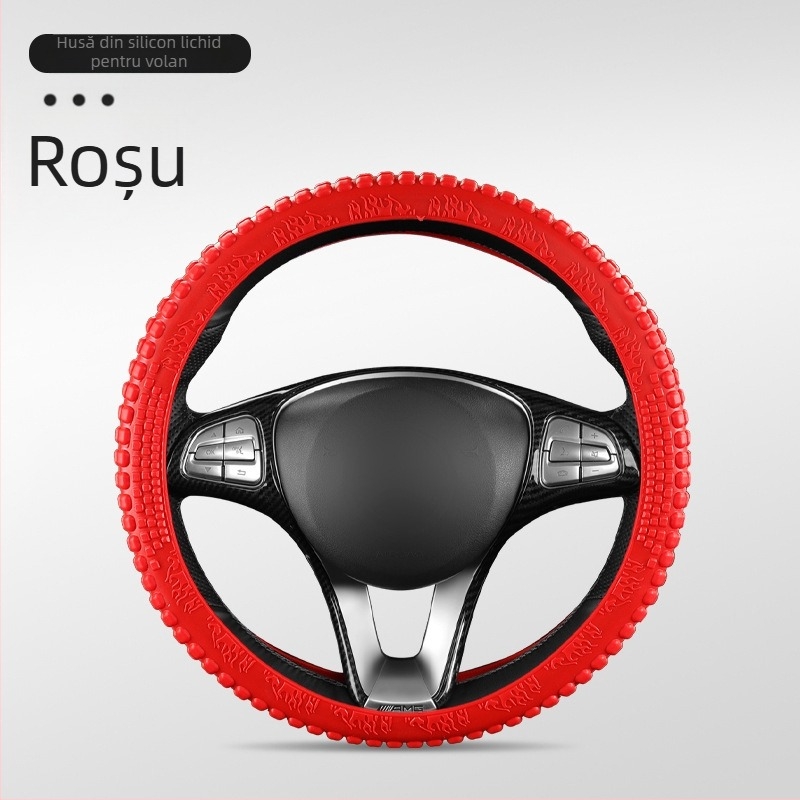 Capac volan auto – silicon, absorbant de transpirație, antiderapant, universal pentru toate anotimpurile, potrivire generală