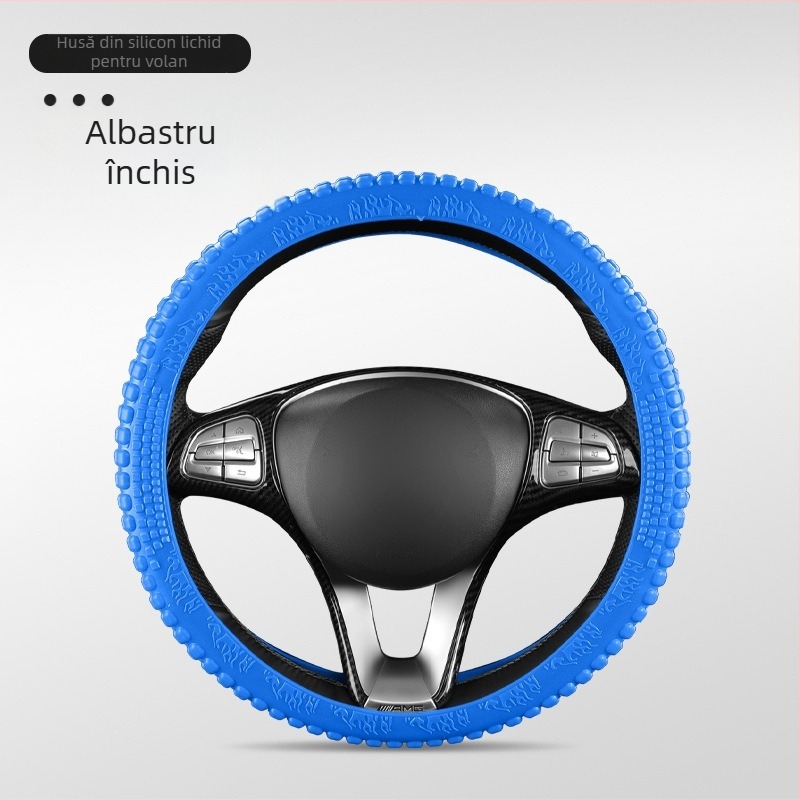 Capac volan auto – silicon, absorbant de transpirație, antiderapant, universal pentru toate anotimpurile, potrivire generală