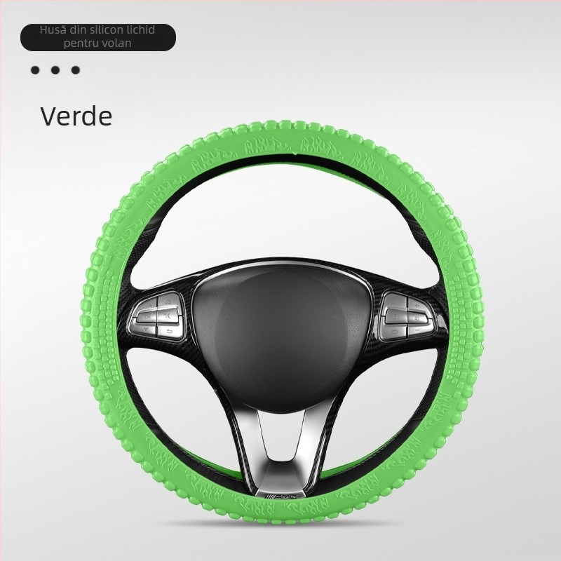 Capac volan auto – silicon, absorbant de transpirație, antiderapant, universal pentru toate anotimpurile, potrivire generală