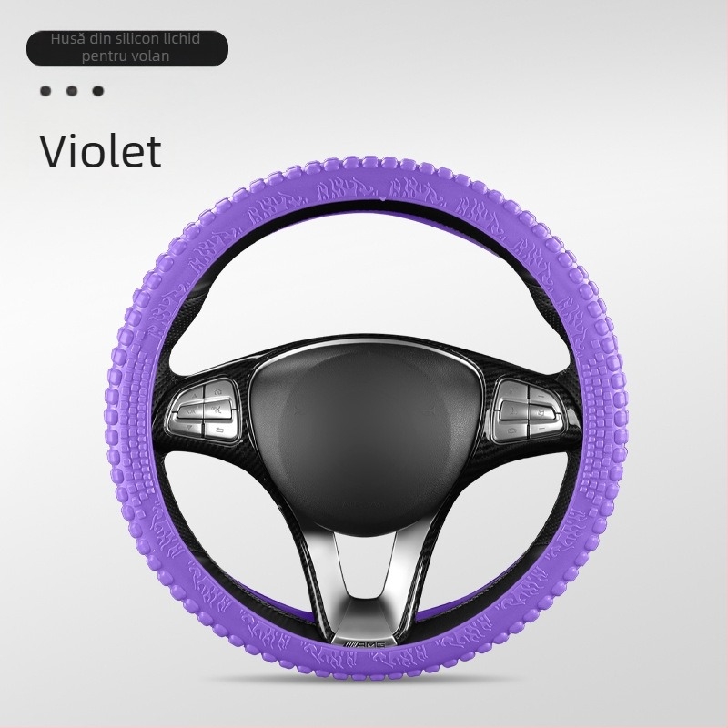 Capac volan auto – silicon, absorbant de transpirație, antiderapant, universal pentru toate anotimpurile, potrivire generală