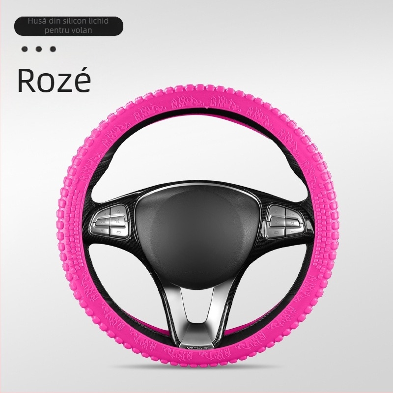 Capac volan auto – silicon, absorbant de transpirație, antiderapant, universal pentru toate anotimpurile, potrivire generală