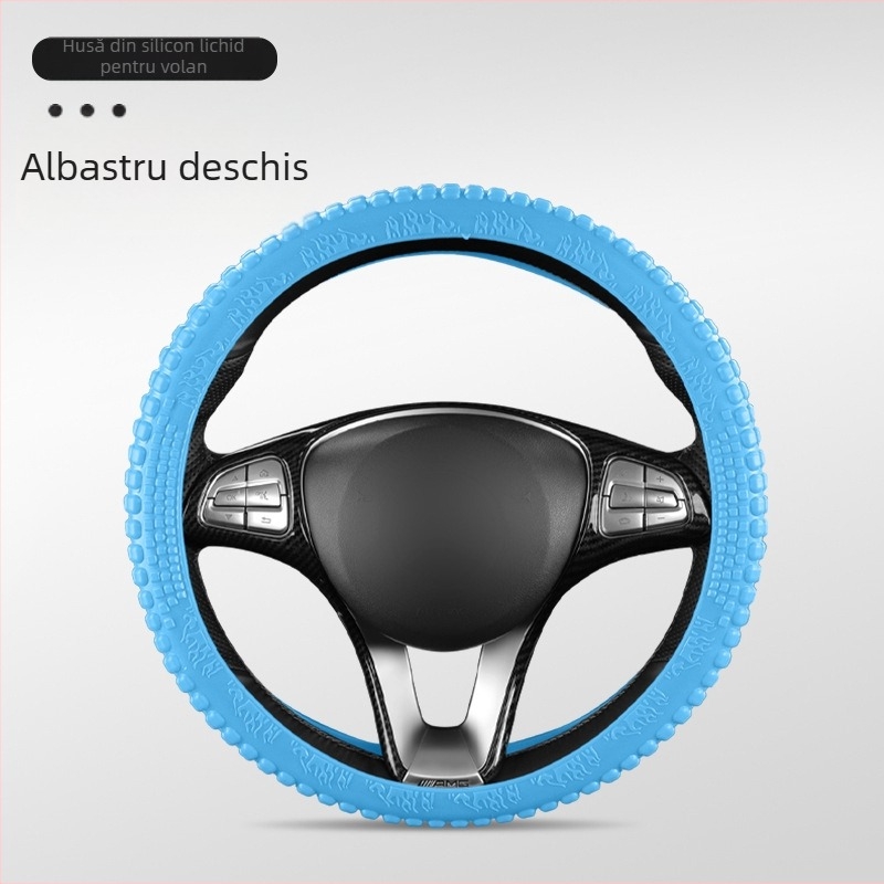 Capac volan auto – silicon, absorbant de transpirație, antiderapant, universal pentru toate anotimpurile, potrivire generală