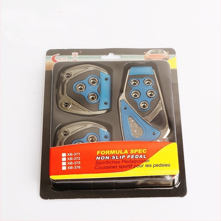 Kit pedale interior auto - potrivire universală, antiderapant, instalare fără găuri, pedale accelerație, ambreiaj și frână | Model XB-375; Material: Plastic; Transmisie: MT; Personalizare disponibilă; Etichetă privată disponibilă