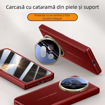 Husa flip pentru HONOR Magic V5, din piele artificială, gravură în relief, stil Ins, anti-cadere