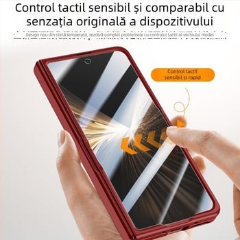 Husa flip pentru HONOR Magic V5, din piele artificială, gravură în relief, stil Ins, anti-cadere