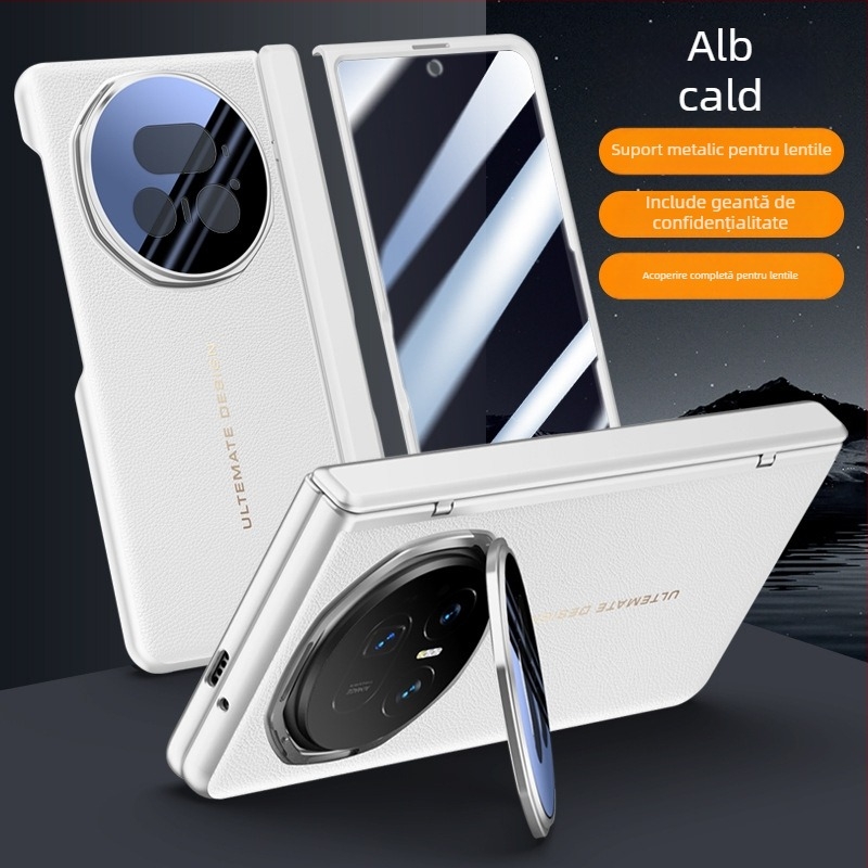 Husa flip pentru HONOR Magic V5, din piele artificială, gravură în relief, stil Ins, anti-cadere