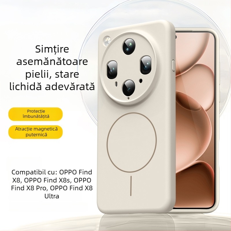 OPPO Find X8 Ultra husă magnetică din silicon lichid, cu protecție completă a obiectivului – finisaj pulverizat, anti-șoc, anti-uzură, anti-amprentă