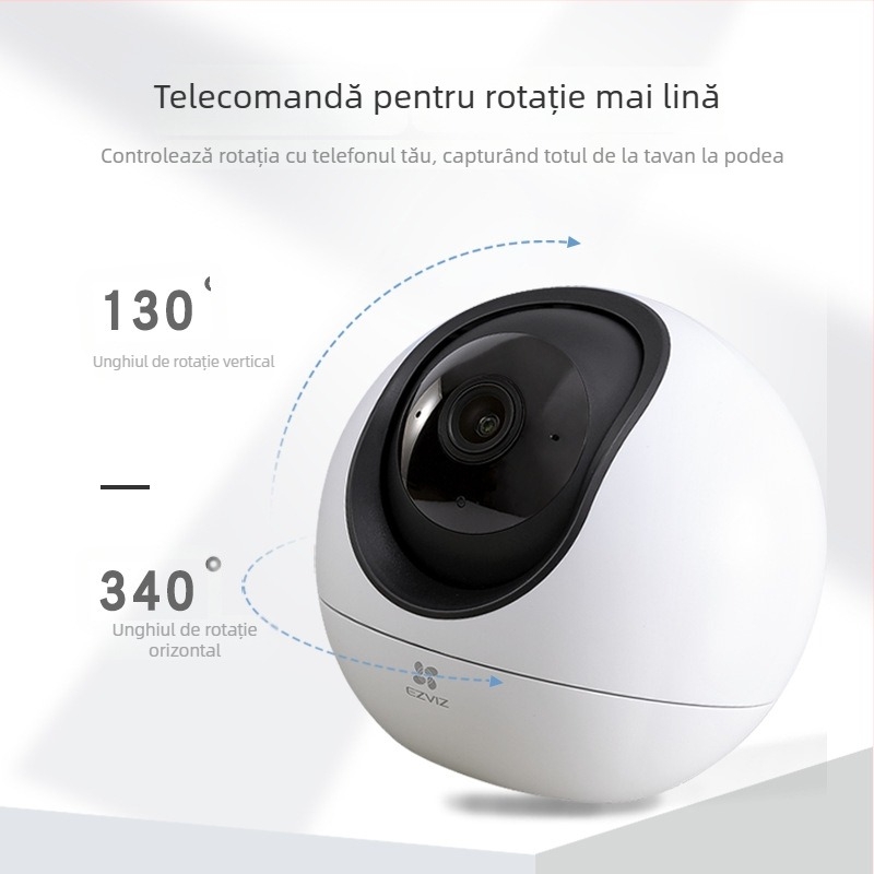 Ezviz H6 cameră cloud Wi‑Fi de interior, pan-tilt, 340° orizontal, 130° vertical, 4MP