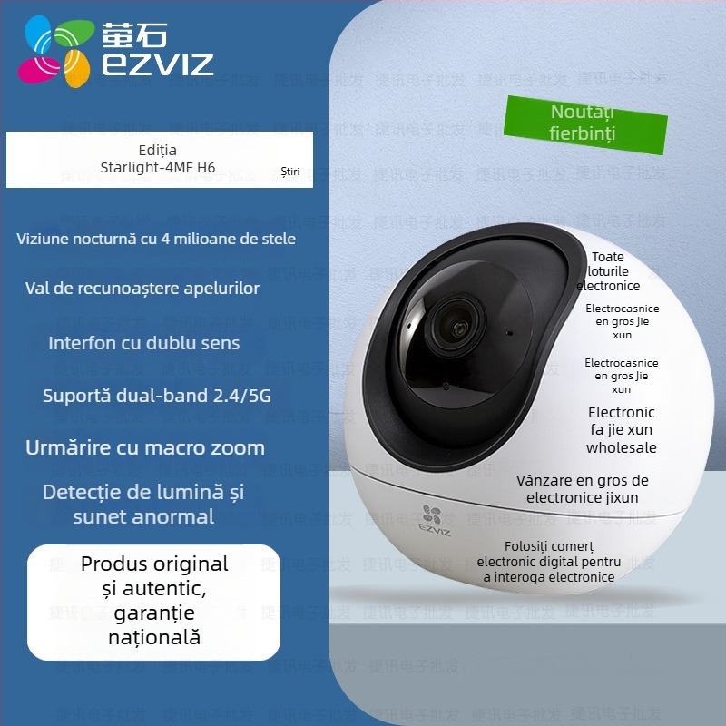 Ezviz H6 cameră cloud Wi‑Fi de interior, pan-tilt, 340° orizontal, 130° vertical, 4MP