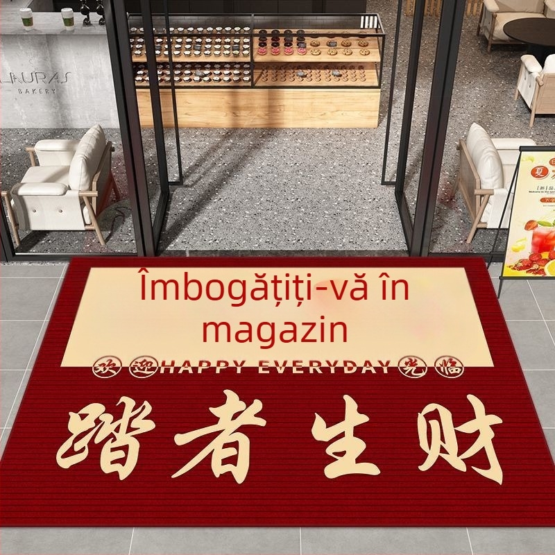 Covor de intrare roșu pentru uz comercial – pentru magazine și hoteluri, mare dimensiune, rezistent la murdărie și praf, fibre de poliester