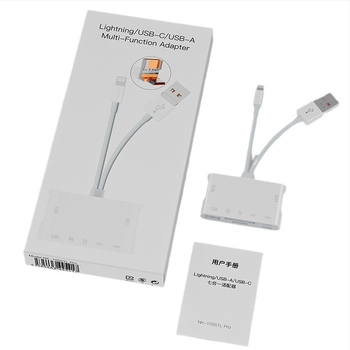 NK-1055TL Pro Cititor de carduri cu conectori multipli: USB-C, Lightning, USB-A, SD/TF