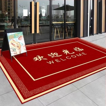 Covoraș de intrare comercial pentru magazine și hoteluri, rezistent la murdărie, cu imprimeu, din poliester, în formă de bară, lavabil manual.