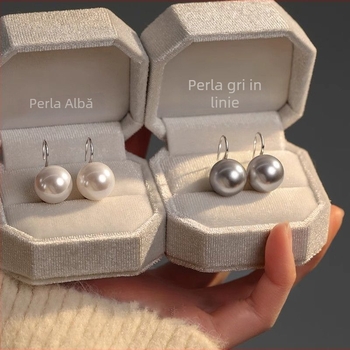 Cercei cu perle din argint sterling, 99% puritate, design simplu, pentru femei, primăvara 2025