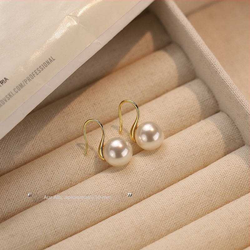 Cercei cu perle din argint sterling, 99% puritate, design simplu, pentru femei, primăvara 2025