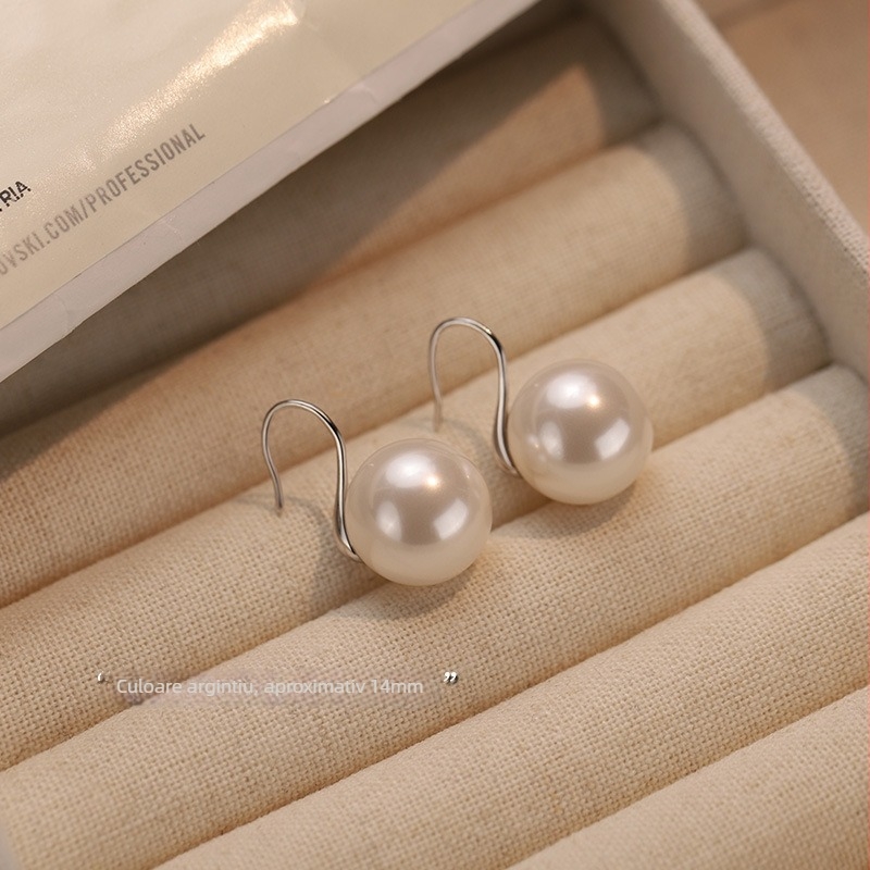 Cercei cu perle din argint sterling, 99% puritate, design simplu, pentru femei, primăvara 2025