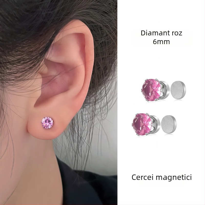 Ximang Bijuterii Cercei clip magnetic pentru urechi – oțel de titan, design geometric, finisaj lucios, stil feminin de înaltă clasă