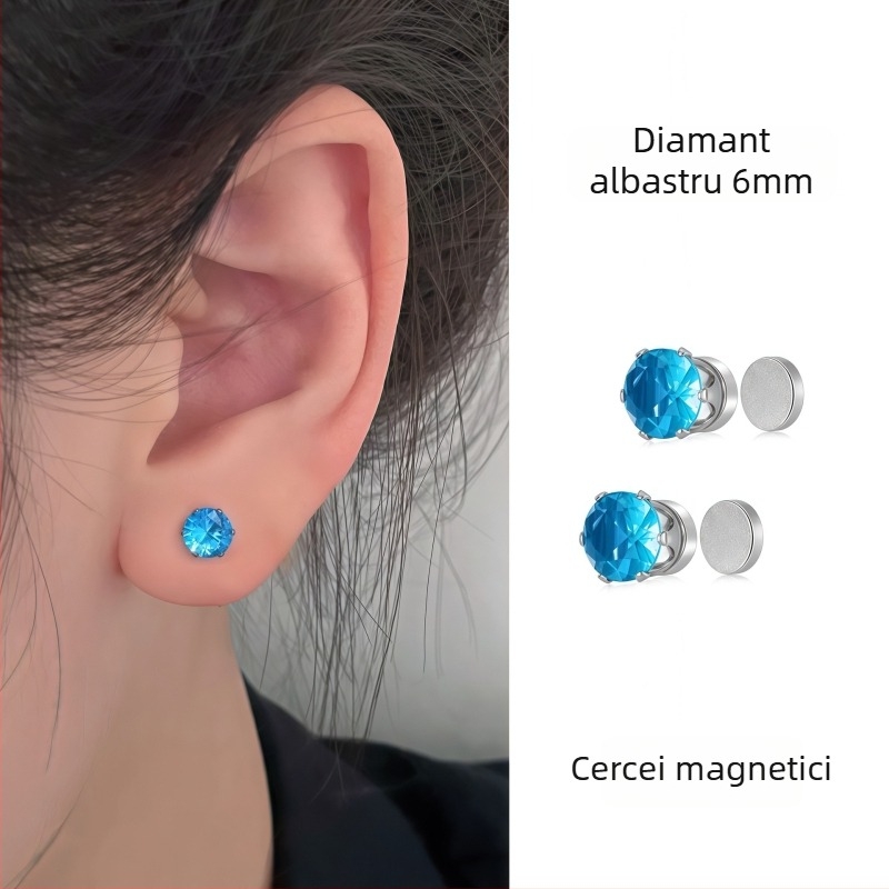 Ximang Bijuterii Cercei clip magnetic pentru urechi – oțel de titan, design geometric, finisaj lucios, stil feminin de înaltă clasă