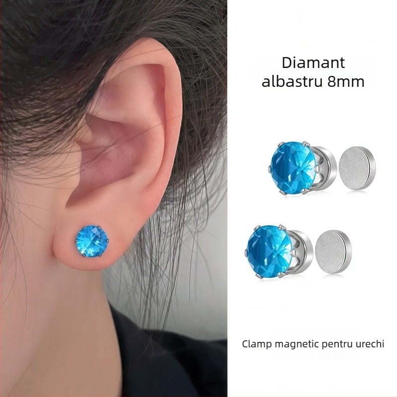 Ximang Bijuterii Cercei clip magnetic pentru urechi – oțel de titan, design geometric, finisaj lucios, stil feminin de înaltă clasă