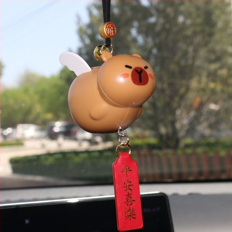 Ornament pentru oglinda retrovizoare a mașinii, tigru desen animat, material plastic, decor interior