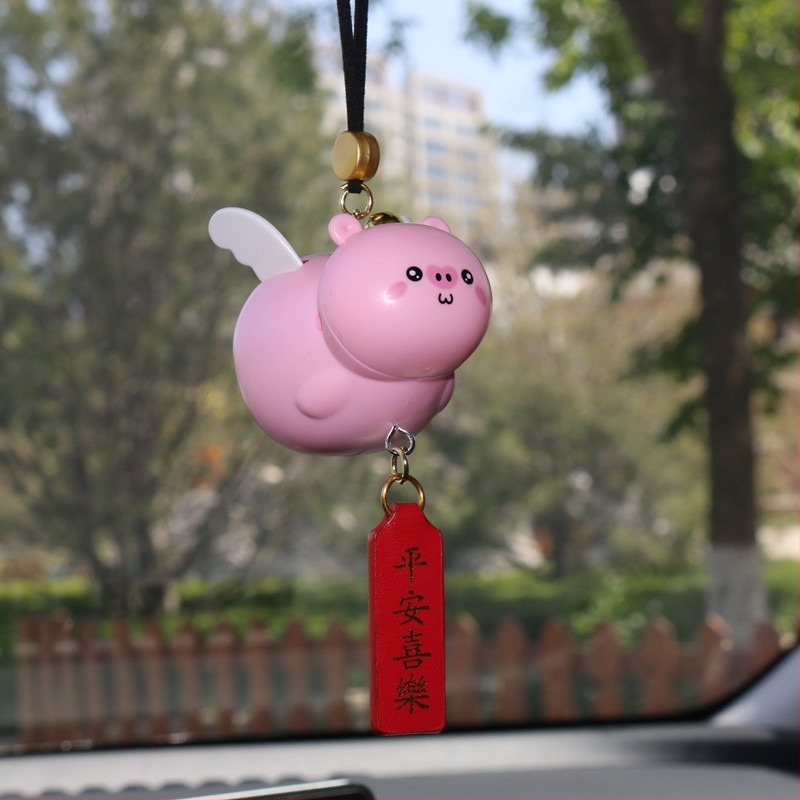 Ornament pentru oglinda retrovizoare a mașinii, tigru desen animat, material plastic, decor interior