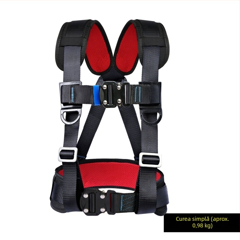 Centură de siguranță cu trei puncte pentru lucru la înălțime, set cu cârlige de cablu conform standardului național