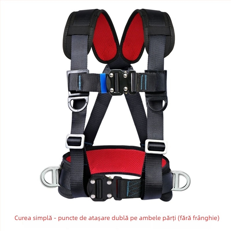 Centură de siguranță cu trei puncte pentru lucru la înălțime, set cu cârlige de cablu conform standardului național