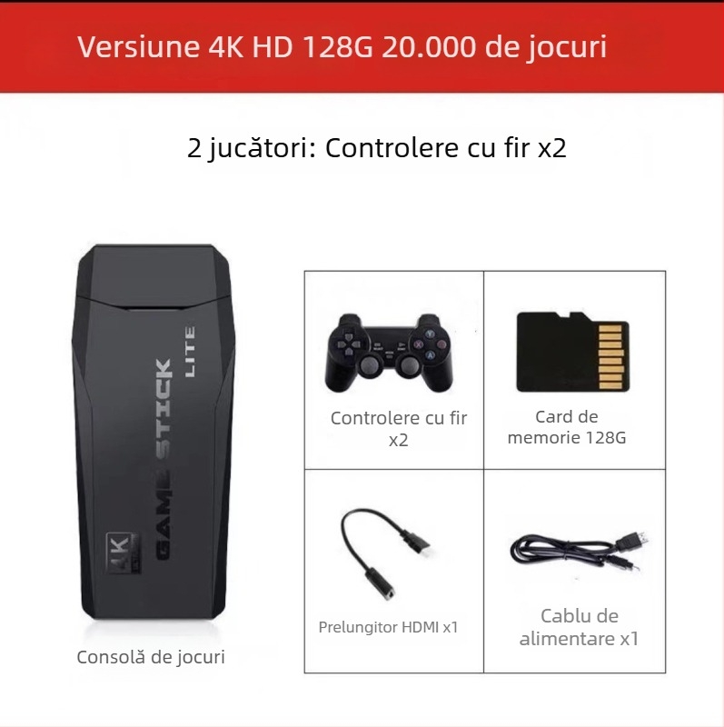 Controler Light Gun cu 4GB RAM, HDMI 2.0, stil arcade vintage