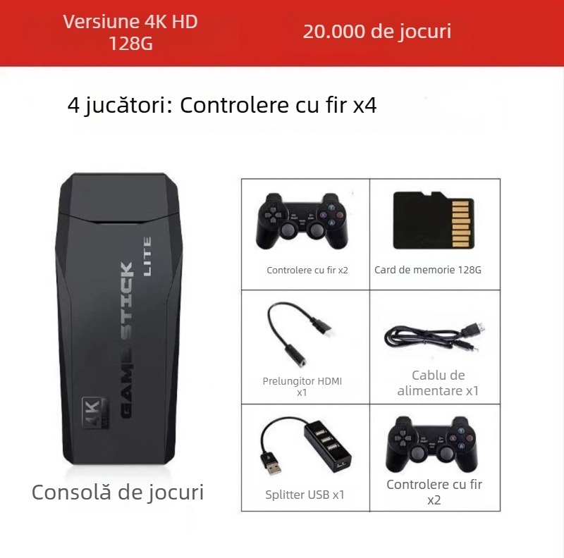 Controler Light Gun cu 4GB RAM, HDMI 2.0, stil arcade vintage