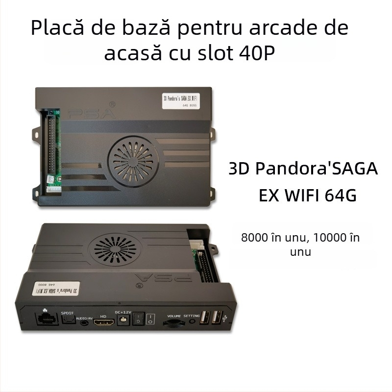 Placă de arcade pentru jocuri 3D Pandora EX – Android, 128 GB memorie, interfețe HDMI/VGA/USB, versiunea Paperback a jocului, stil nostalgic al vântului