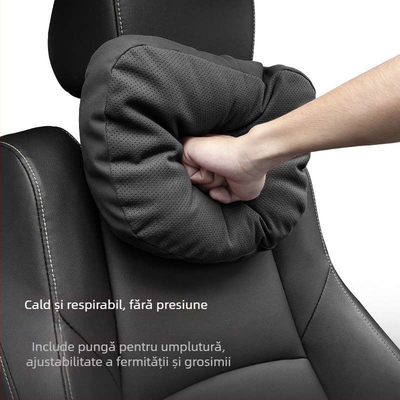 Perna pentru capul scaunului auto Lynk cu memory foam, exterior din suede, logo Lynk, pentru toate sezoanele, personalizabilă