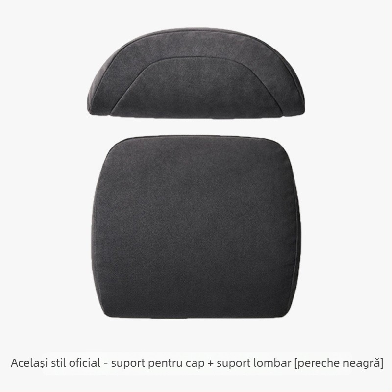 Perne pentru cap și suport lombar auto, umplutură din spumă memory, exterior din bumbac pur, culoare solidă, potrivit pentru toate sezoanele