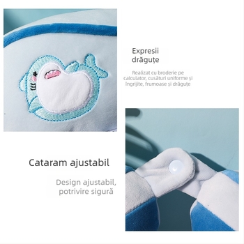 Pernă de gât în formă de U, cu umplutură PP cotton, țesătură catifelată Crystal Velvet, pernă de călătorie portabilă pentru mașină și drumuri lungi