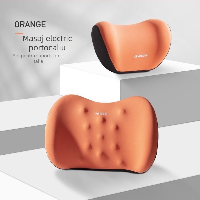 Perne de susținere lombară pentru mașină cu masaj electric, umplutură din spumă cu memorie, husă din bumbac 100%, potrivită pentru toate anotimpurile