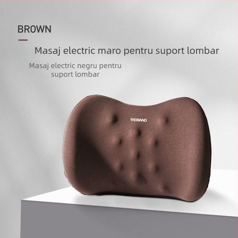 Perne de susținere lombară pentru mașină cu masaj electric, umplutură din spumă cu memorie, husă din bumbac 100%, potrivită pentru toate anotimpurile