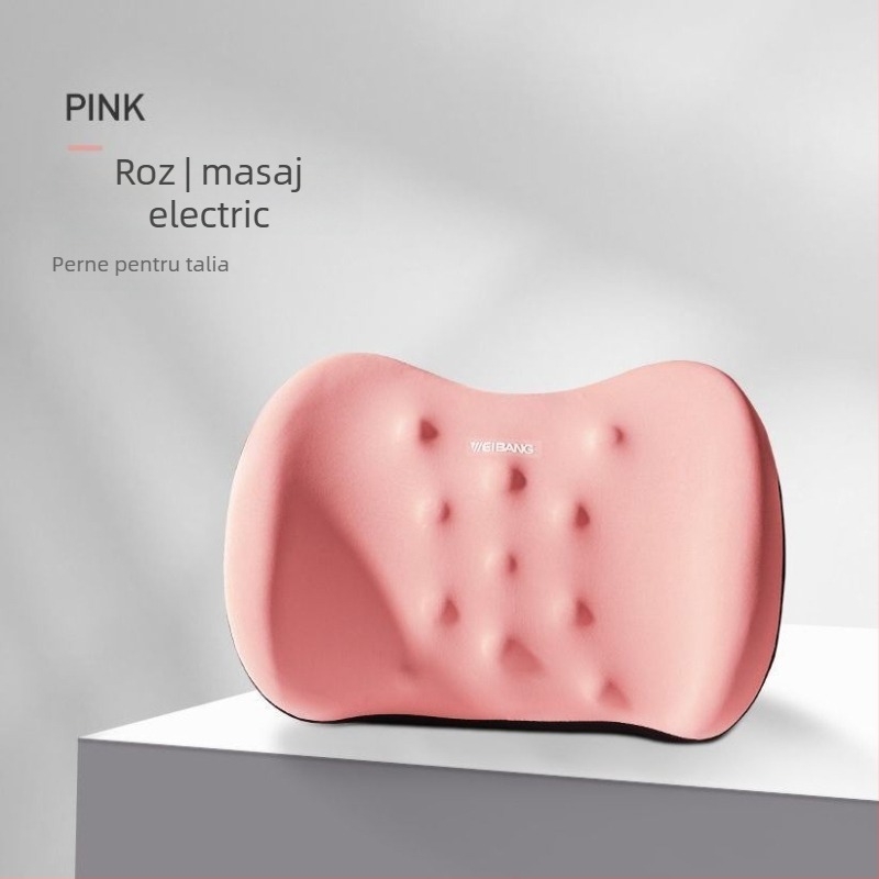 Perne de susținere lombară pentru mașină cu masaj electric, umplutură din spumă cu memorie, husă din bumbac 100%, potrivită pentru toate anotimpurile