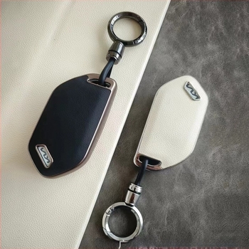 Carcasă pentru cheie Kia EV5 din TPU, textură piele, cu cataramă – husă protectoare simplă