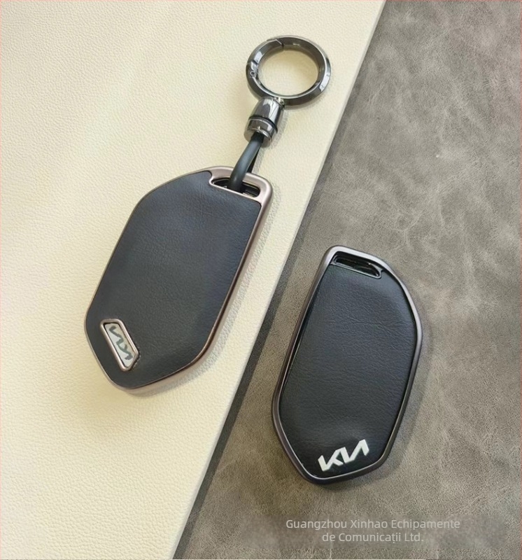 Carcasă pentru cheie Kia EV5 din TPU, textură piele, cu cataramă – husă protectoare simplă