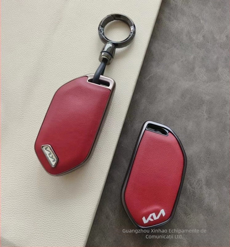 Carcasă pentru cheie Kia EV5 din TPU, textură piele, cu cataramă – husă protectoare simplă