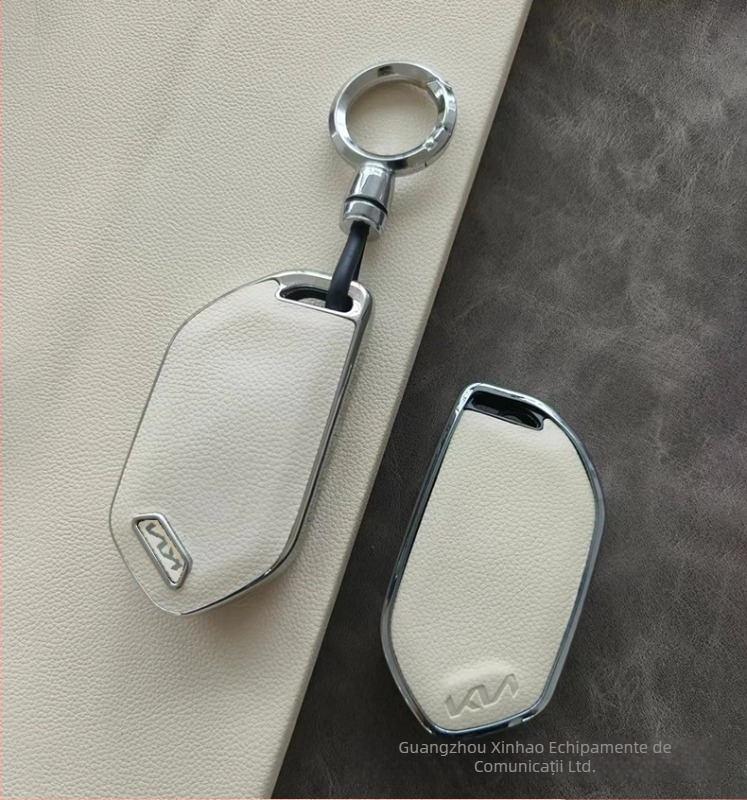 Carcasă pentru cheie Kia EV5 din TPU, textură piele, cu cataramă – husă protectoare simplă