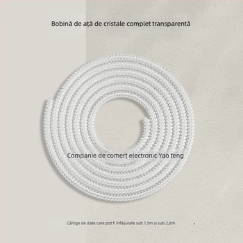 Protecție pentru cablu de date cu șnur cristal, rezistent la rupere, durabil