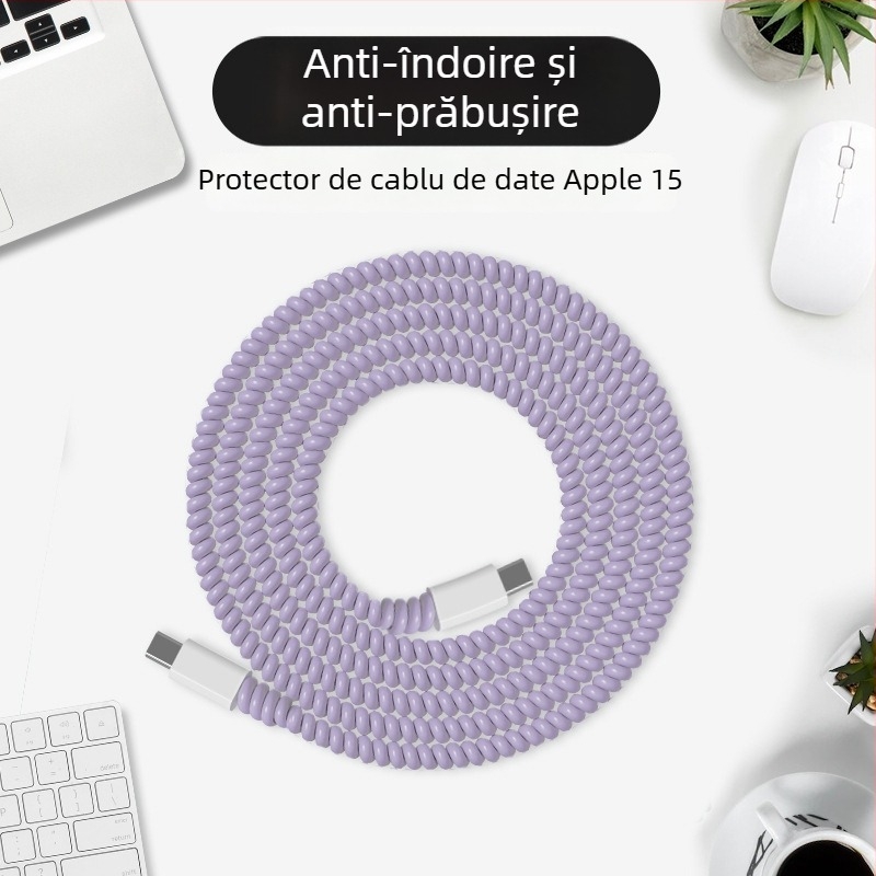 Protecție pentru cablu de date cu șnur cristal, rezistent la rupere, durabil