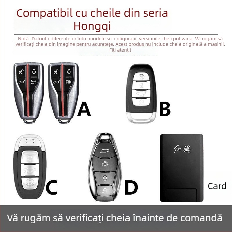 Carcasă pentru cheie Hongqi HS5, aliaj de zinc, stil retro