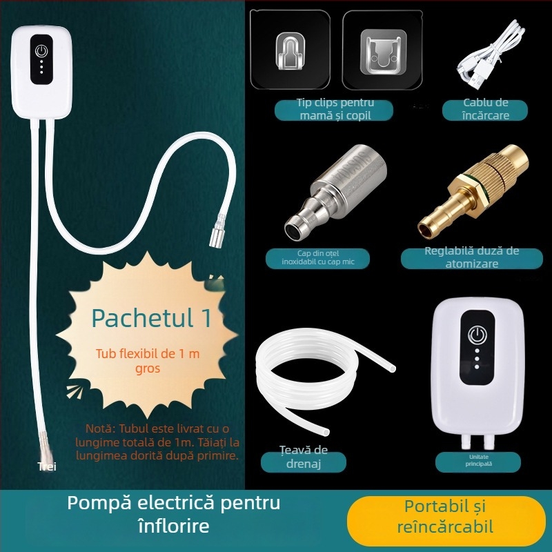 Pulverizator electric, seria Micro Spray; materiale: plastic, siliconă, alamă; pentru grădinărit acasă, spații verzi publice, grădinărit și horticultură