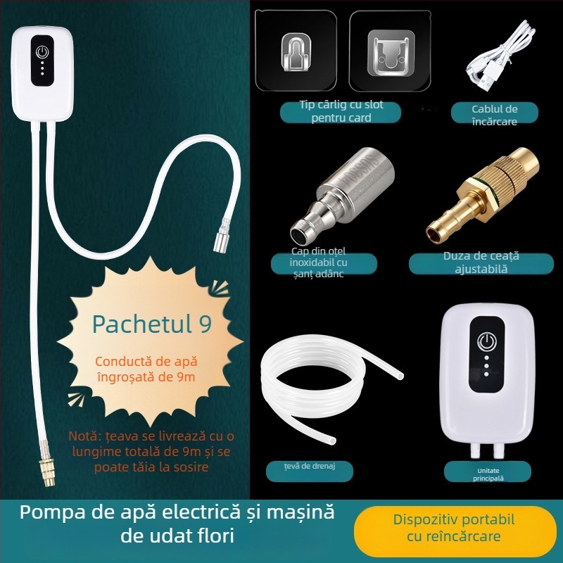 Pulverizator electric, seria Micro Spray; materiale: plastic, siliconă, alamă; pentru grădinărit acasă, spații verzi publice, grădinărit și horticultură