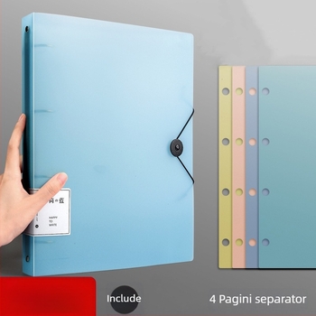 Mapă PP pentru documente cu mai multe pagini, spațiere găuri 77 mm, grosime placă 0,7 mm, imprimare logo personalizat