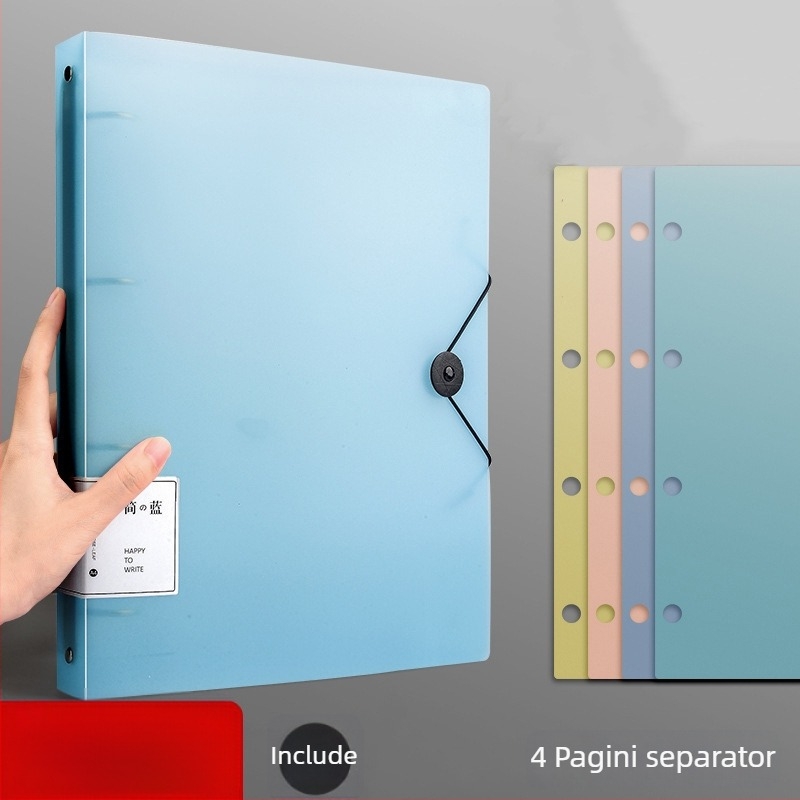 Mapă PP pentru documente cu mai multe pagini, spațiere găuri 77 mm, grosime placă 0,7 mm, imprimare logo personalizat